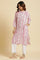 Pink Abstract Print Kurta