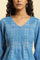 Blue Cotton Dobby A-Line Kurta