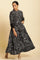 Black Bandhani Printed Flared Dress