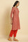 Orange Chunki Dori Embroidered Kurta