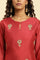 Red Chanderi Straight Kurta with Dori Embroidery