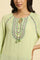 Sage Green Top With Embroidered Yoke