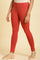 Rust Red Knitted Solid Tights.