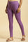 Purple Knitted Solid Tights