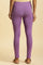 Purple Knitted Solid Tights