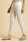 White Striped Schiffli Rayon Dobby Straight Kurta and Slim Pant Set