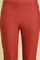 Rust Red Embellished Solid Slim Pants