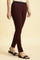 Maroon Solid Skinny Rayon Legging