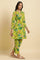 Green Floral Printed A-Line Kurta & Pants Co-Ord Set