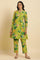 Green Floral Printed A-Line Kurta & Pants Co-Ord Set