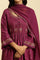 Purple Embellished Kurta, Pants And Dupatta Set