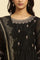 Black Flared Metallic Embroidered Kurta, Pants And Dupatta Set