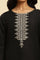 Black Zari Embroidered Straight Kurta, Pant And Dupatta Set