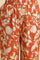 Dark Orange Floral Printed Kurta & Pants Co-Ord Set