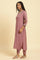 Orchid Pink Embellished Kurta, Pants And Jacquard Dupatta Set