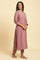 Orchid Pink Embellished Kurta, Pants And Jacquard Dupatta Set