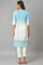 Blue Printed Straight kurta