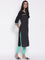 Black Printed LIVA Kurta & Tights