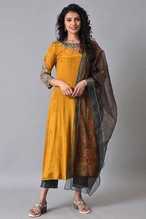 Yellow Anarkali kurta Set