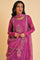 Dark Pink Sequined Anarkali kurta, Tights & Dupatta Set