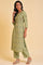 Light Green Embroidered Yoke Printed kurta