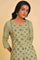 Light Green Embroidered Yoke Plus Size kurta