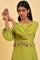 Green Embroidered Crinkled kurta