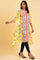 Yellow Centre Placement Asymmetrical kurta