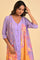 Purple Solid kurta With Stitched Drape