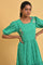 Green Schiffli Embroidered Dress