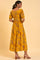 Yellow Pleated Long Summer Maxi Dress