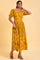 Yellow Pleated Long Summer Maxi Dress