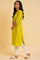 Yellow Textured Dobby kurta