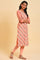 Peach Glitter Printed Plus Size Straight kurta