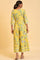 Yellow Printed Angrakha Jumpsuit