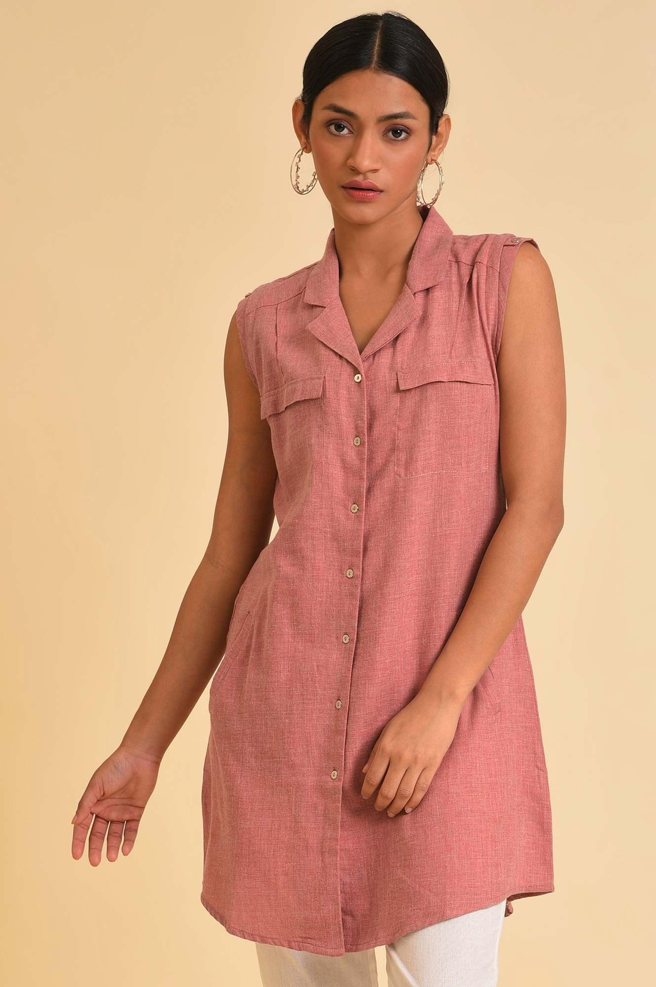 Pink Western Tunic With Embroidery