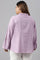 Light Purple Shirt Collar Plus Size Top