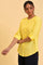 Yellow Blue Cotton Flax Top