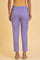 Purple Solid Slim Pants