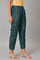 Teal Multi-Coloured Stripe Print Plus Size Pants