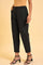 Black Yarn Dyed Fit Straight Pants