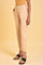 Beige Western Straight Pants