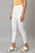 White Slim Pants With Lace Detail