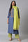 Blue Embroidered Contemporary kurta Set