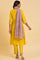 Yellow Glitter Printed Festive kurta, Pants & Dupatta Set