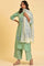 Light Green Printed kurta, Parallel Pants & Dupatta Set