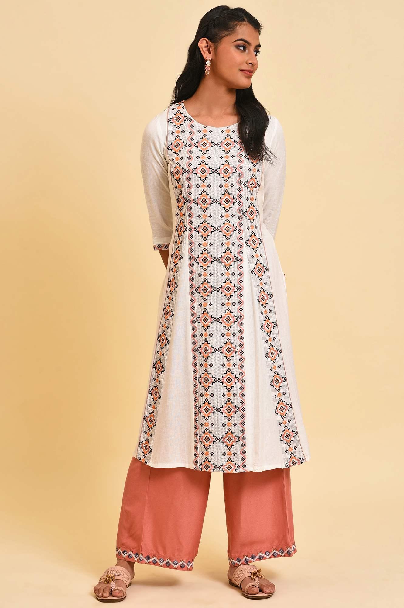 Ecru Printed Summer kurta Set