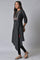 Black Asymmetric Mock Layer Festive kurta