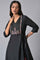 Black Embroidered Asymmetrical kurta Set