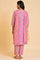 Pink Floral Printed kurta, Pants & Dupatta Set